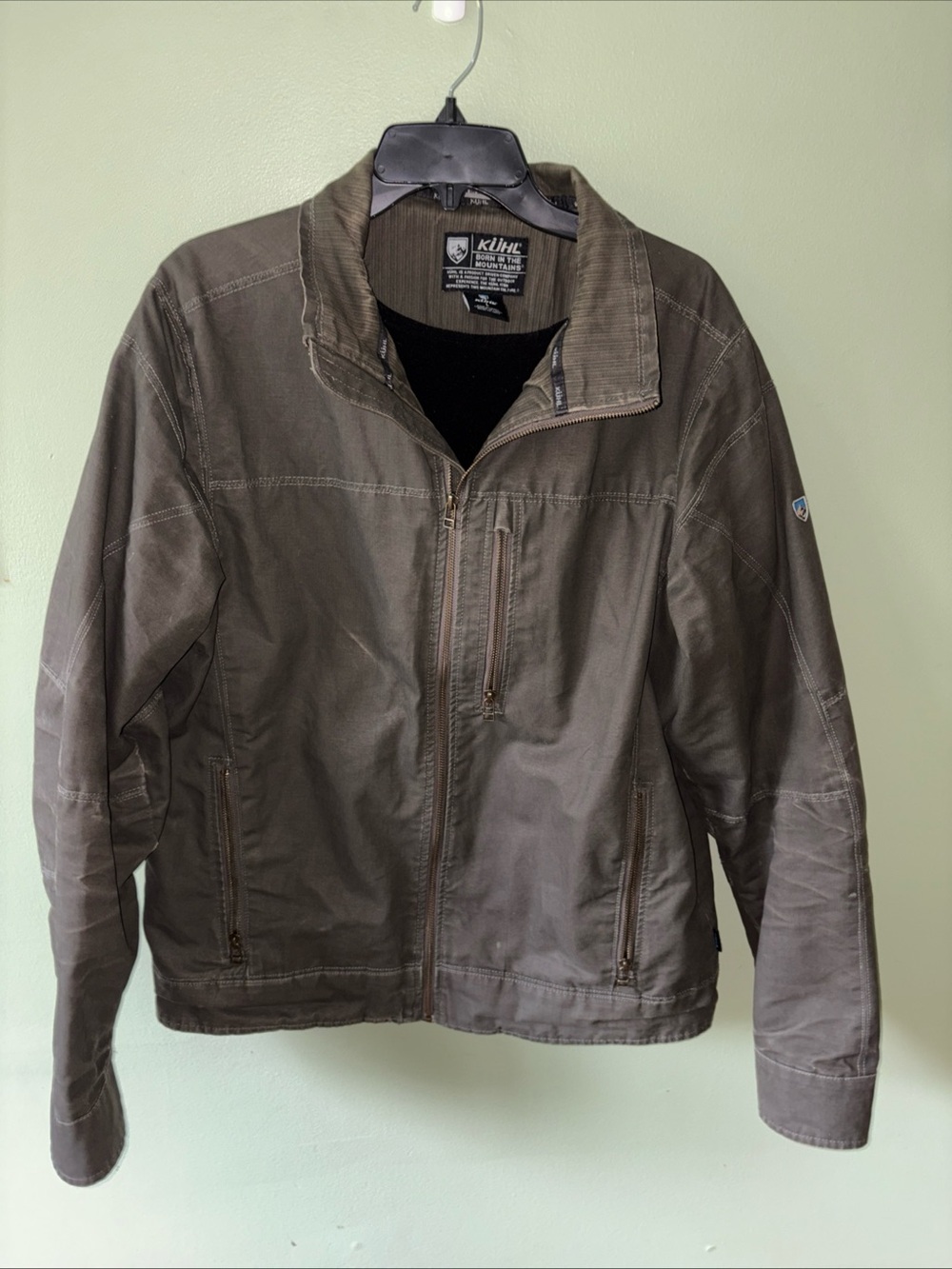Kuhl Men's Burr Jacket, Vintage Patina Dye Full Zip Outdoor Workwear Brown  , L